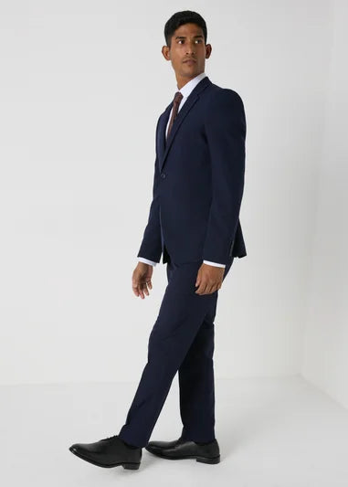 Navy Panama Skinny Suit Jacket